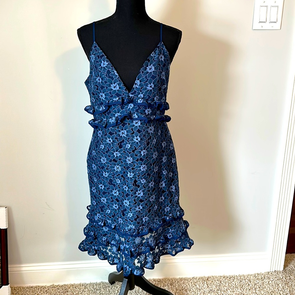 Nasty Gal blue flower dress size 8